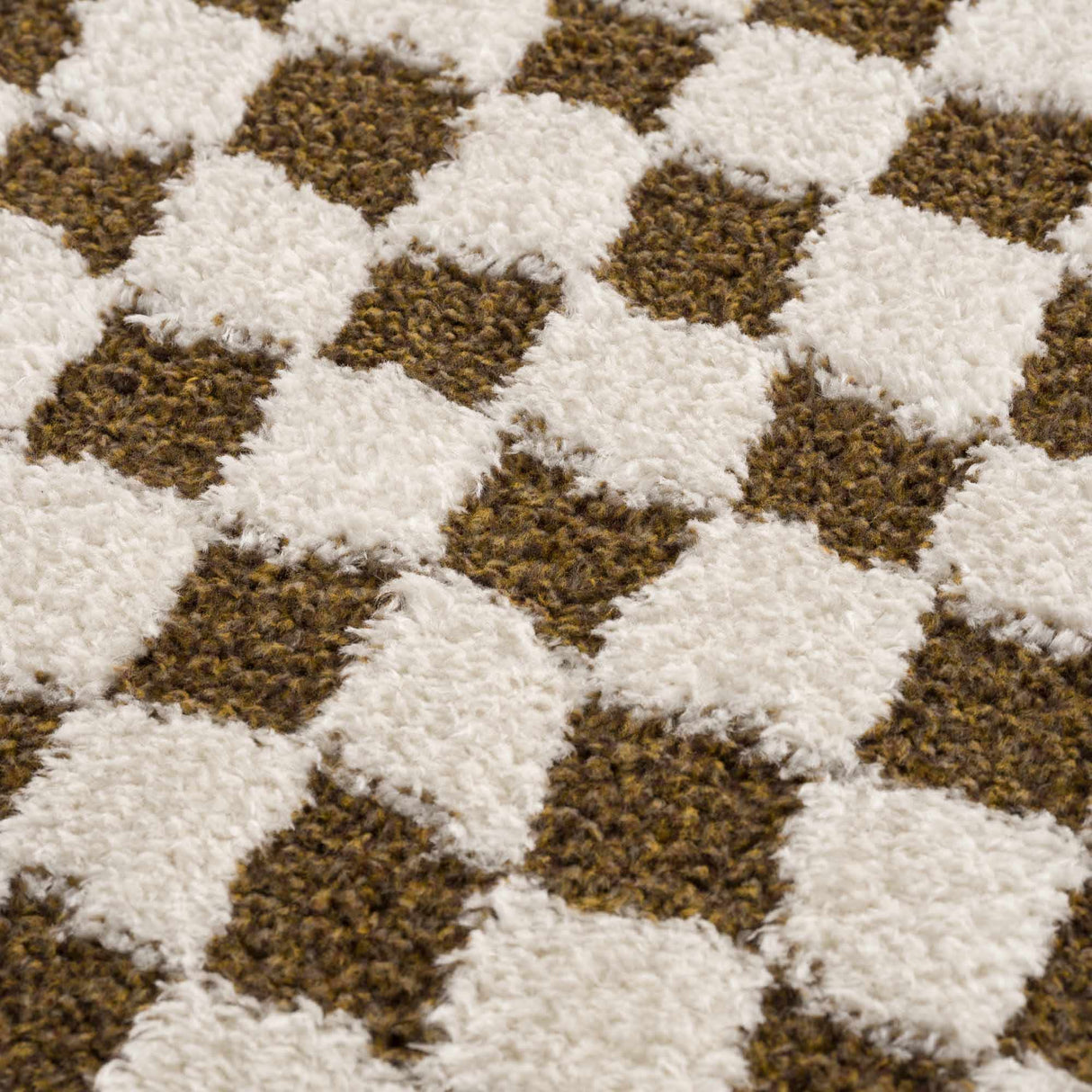 Leryn Brown & White Checkered Area Rug
