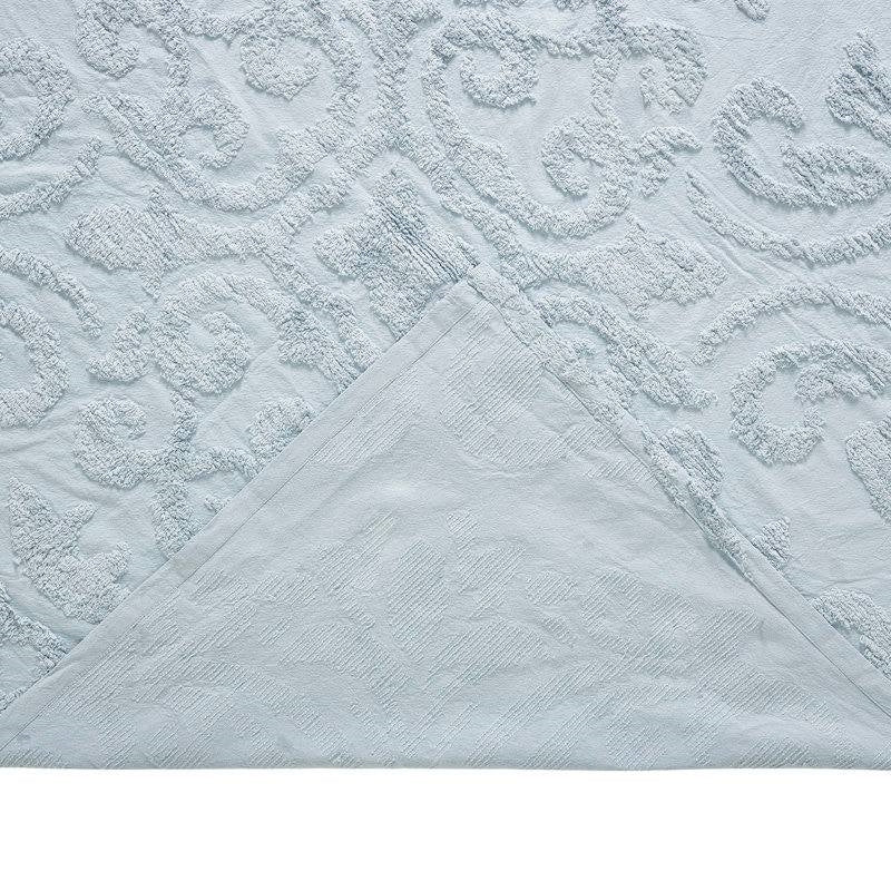 Full Size 100-Percent Cotton Chenille 3-Piece Coverlet Bedspread Set in Blue