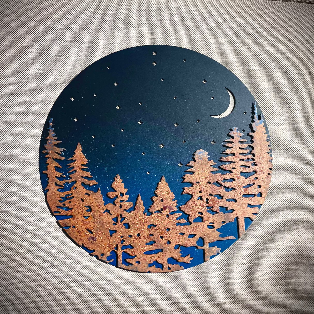 Layered Pine Forest Under the Stars - Wall Art