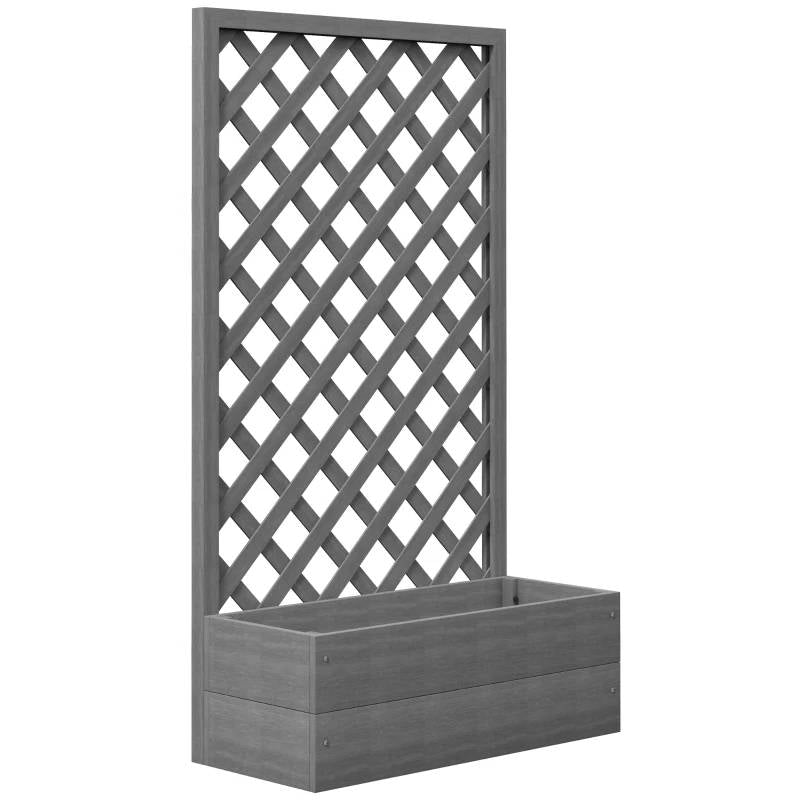 Raised Garden Bed Planter Box with Lattice Trellis