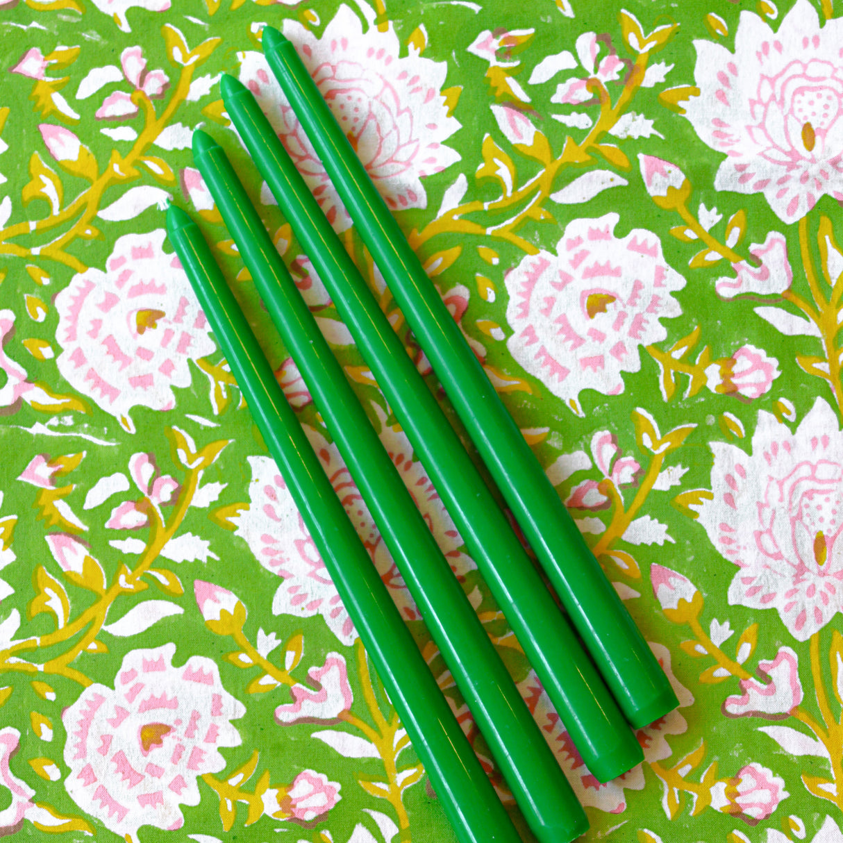 24 Extra Tall Grass Green Taper Candle - 6 Packs of 4