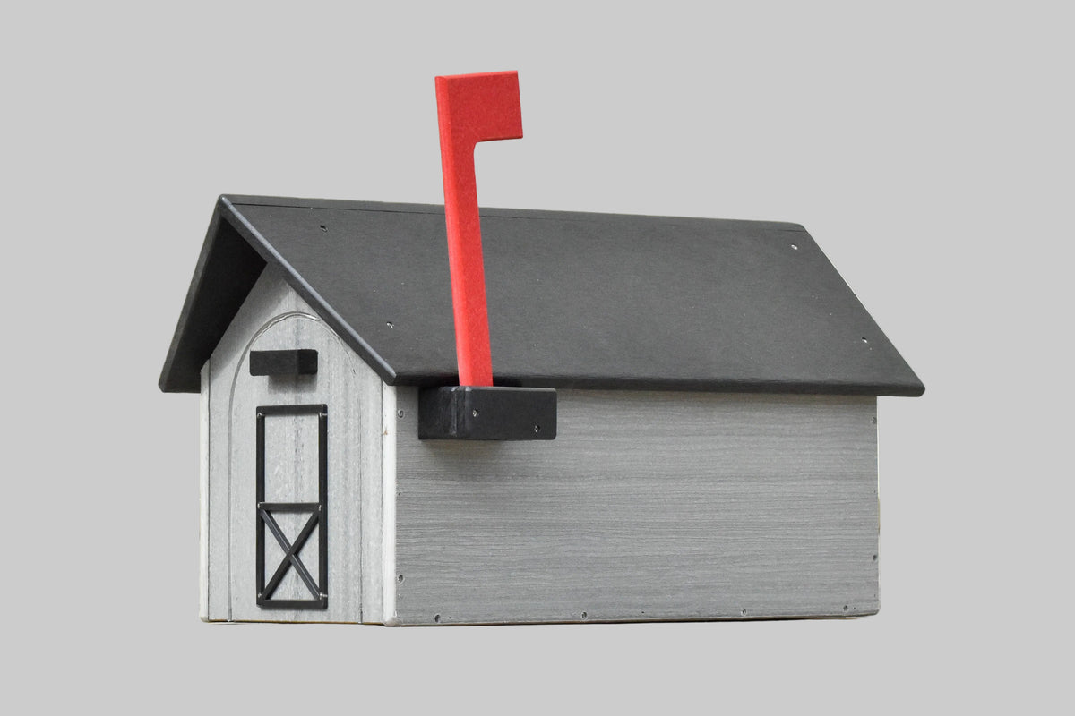 Heavy Duty Handcrafted Poly USPS Mailbox Driftwood Gray/Black