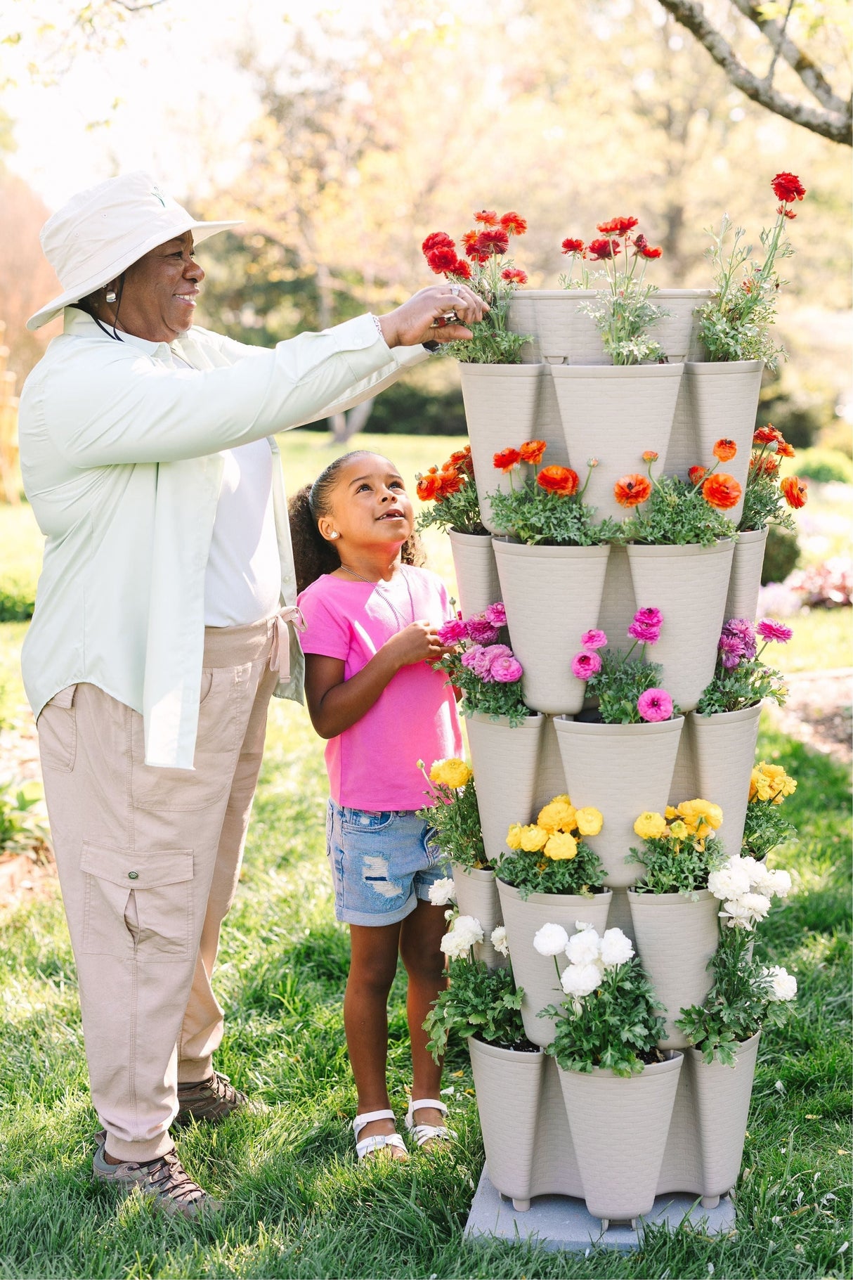 5 Tier GreenStalk Garden Original Vertical Planter - Basket Weave Texture