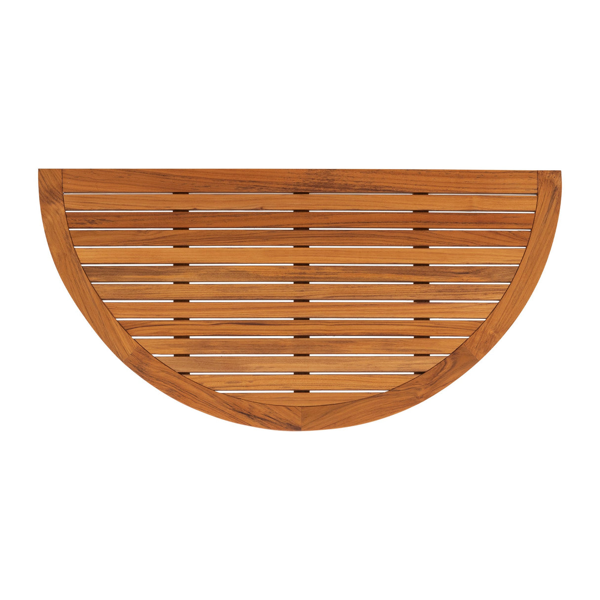 Oiled Half Moon Teak Bath Mat, 39" x 20"