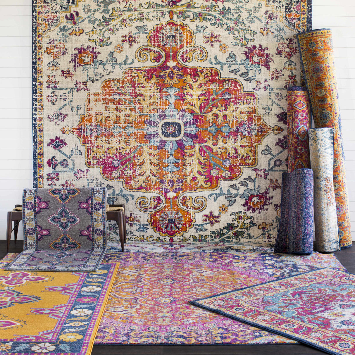 Burnt Orange Ojus Area Rug