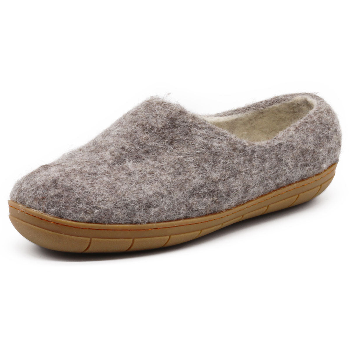 Womens Victoria Wool House Shoe with Rubber Sole
