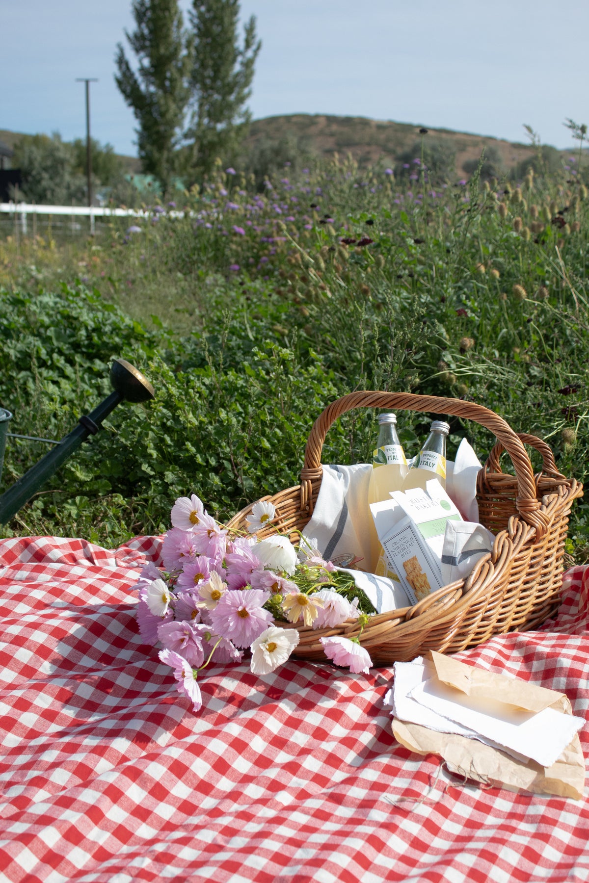 Ember Ruffled Gingham Tablecloth