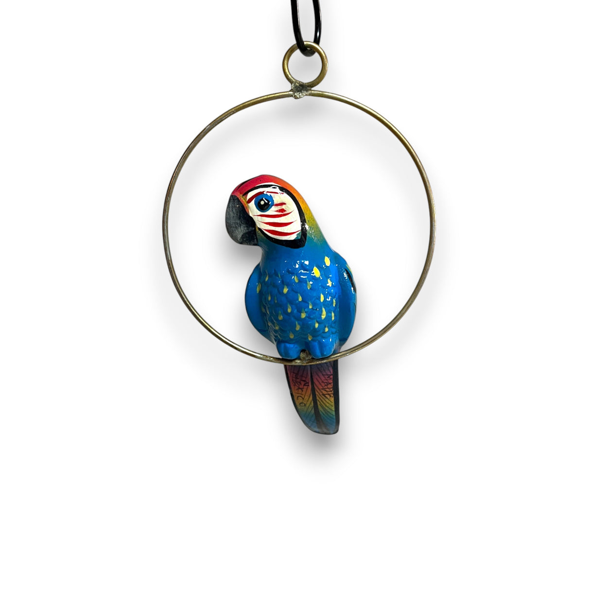 Vibrant Mini Talavera Parrot | Hand-Painted Hanging Accent