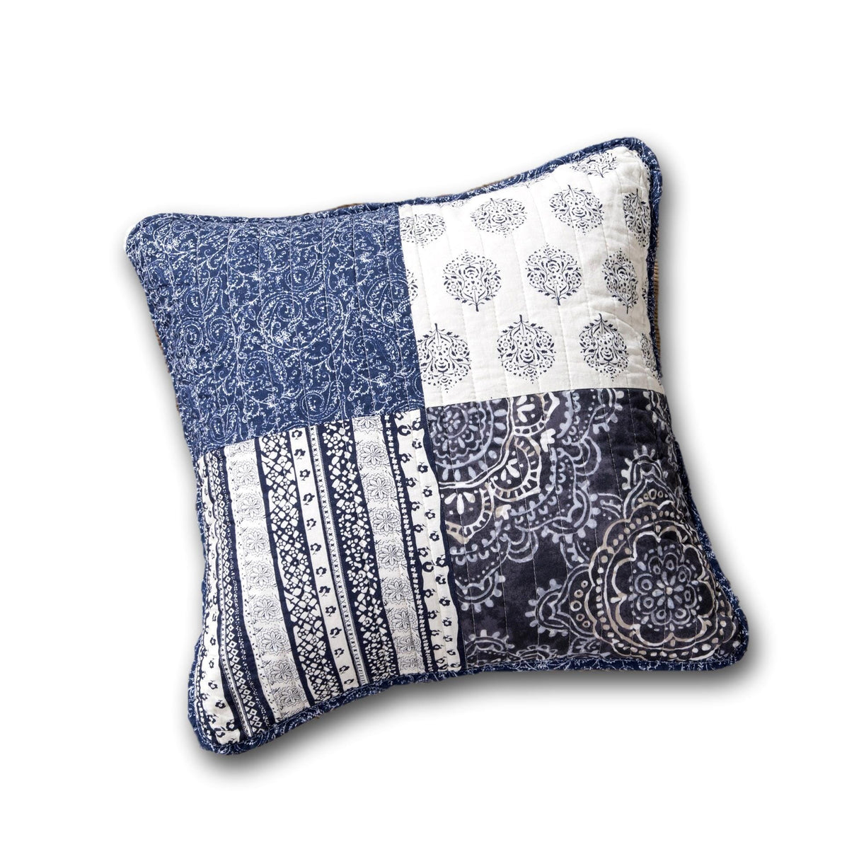 Set of 2-Pieces Bohemian Denim Blue Elegance Throw Pillow Covers