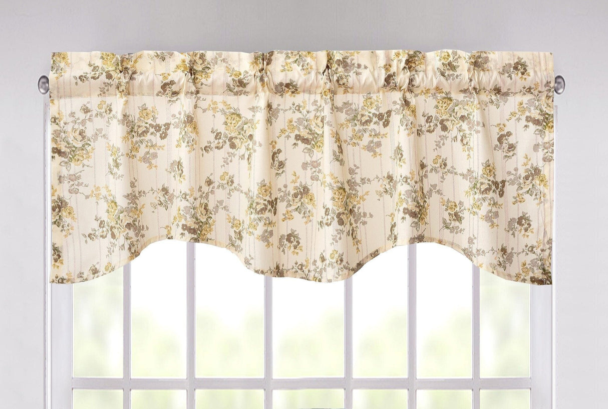 Vintage Dainty Yellow Floral Valance - 18" x 52"