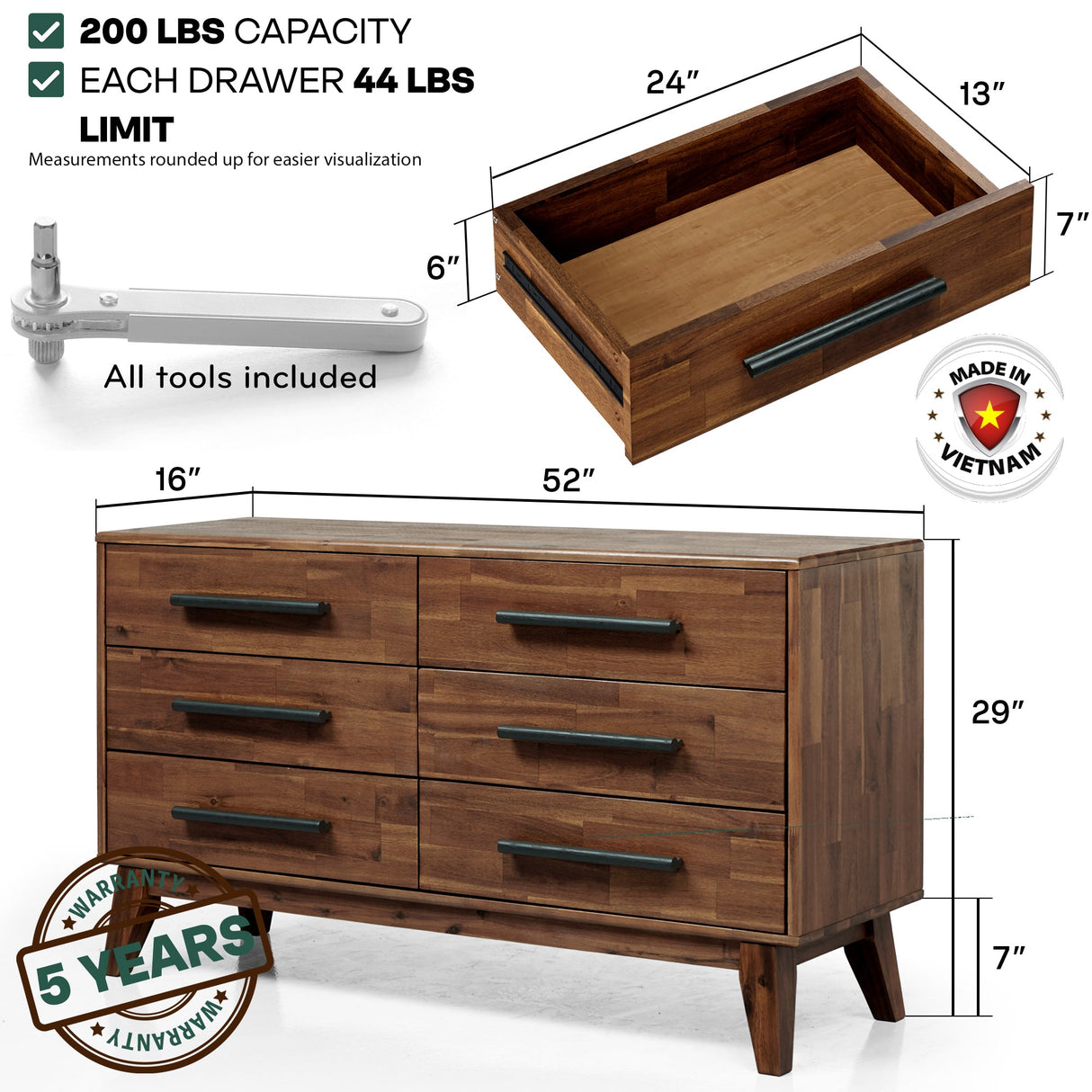 Legacy Acacia Wood Dresser