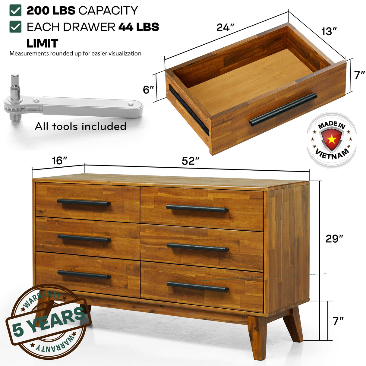 Legacy Acacia Wood Dresser
