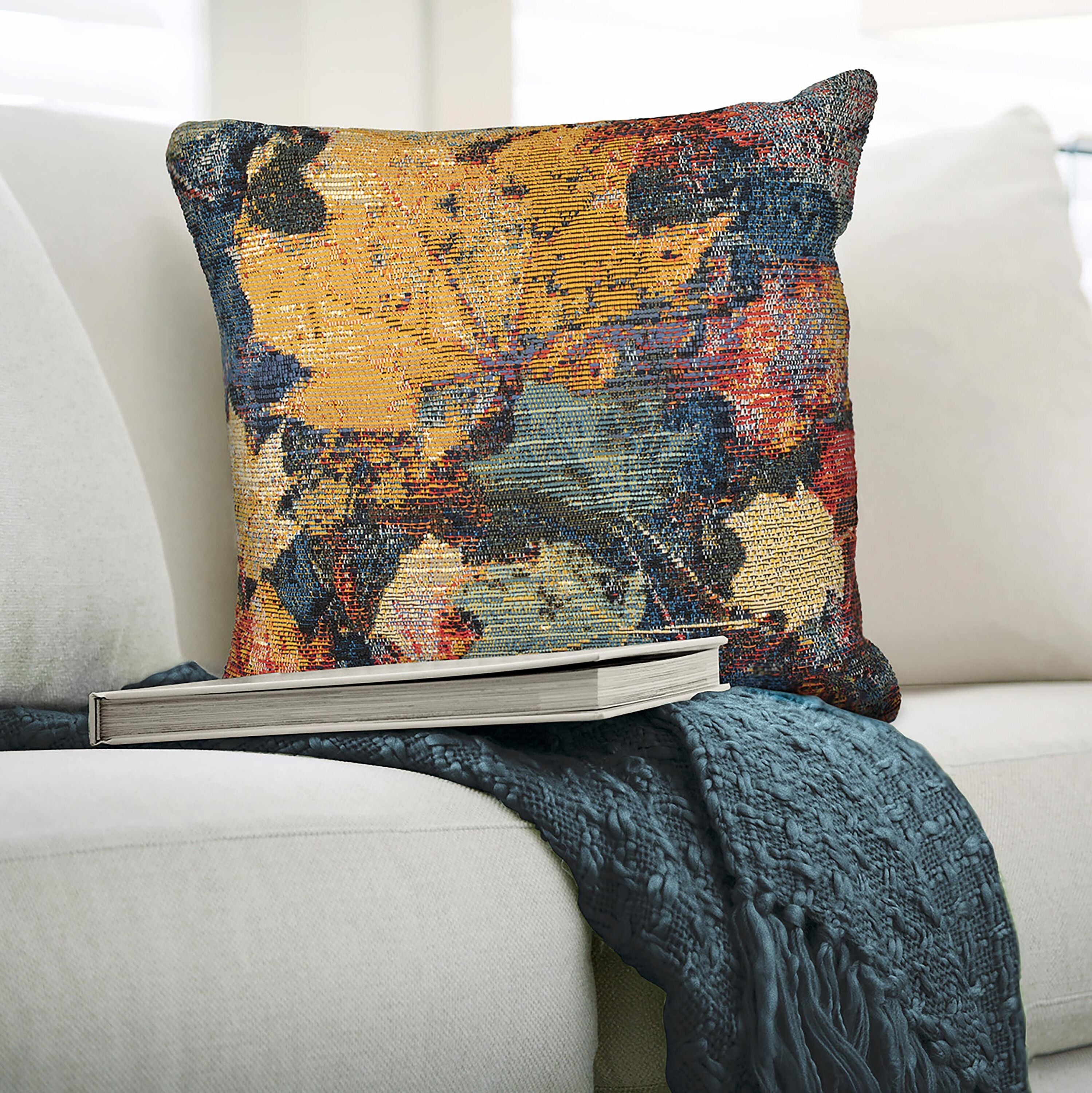 Indoor/Outdoor Autumn Leaves Polypropylene Throw Pillow – Plow