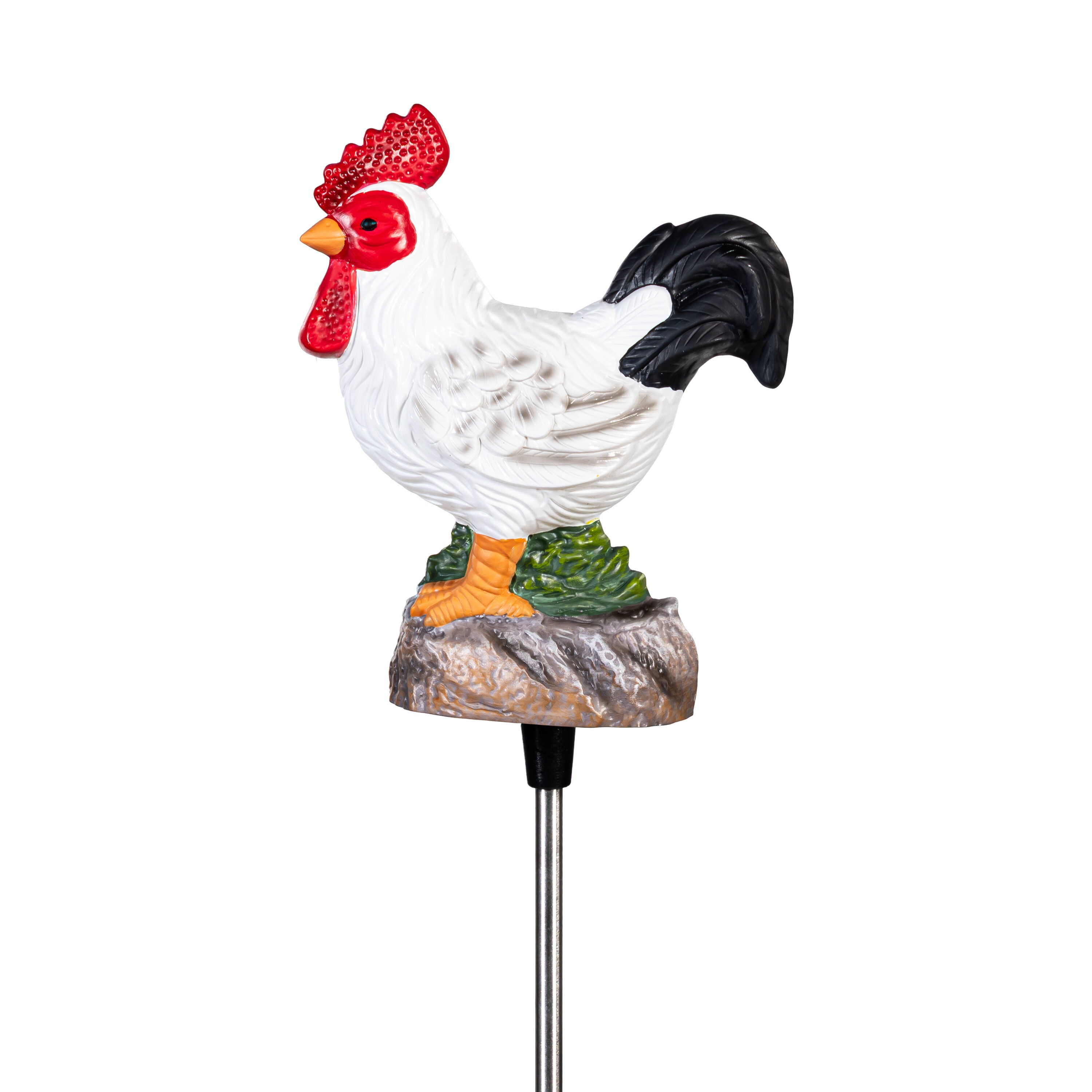 Rooster with Sound Solar Garden Stake – Plow & Hearth