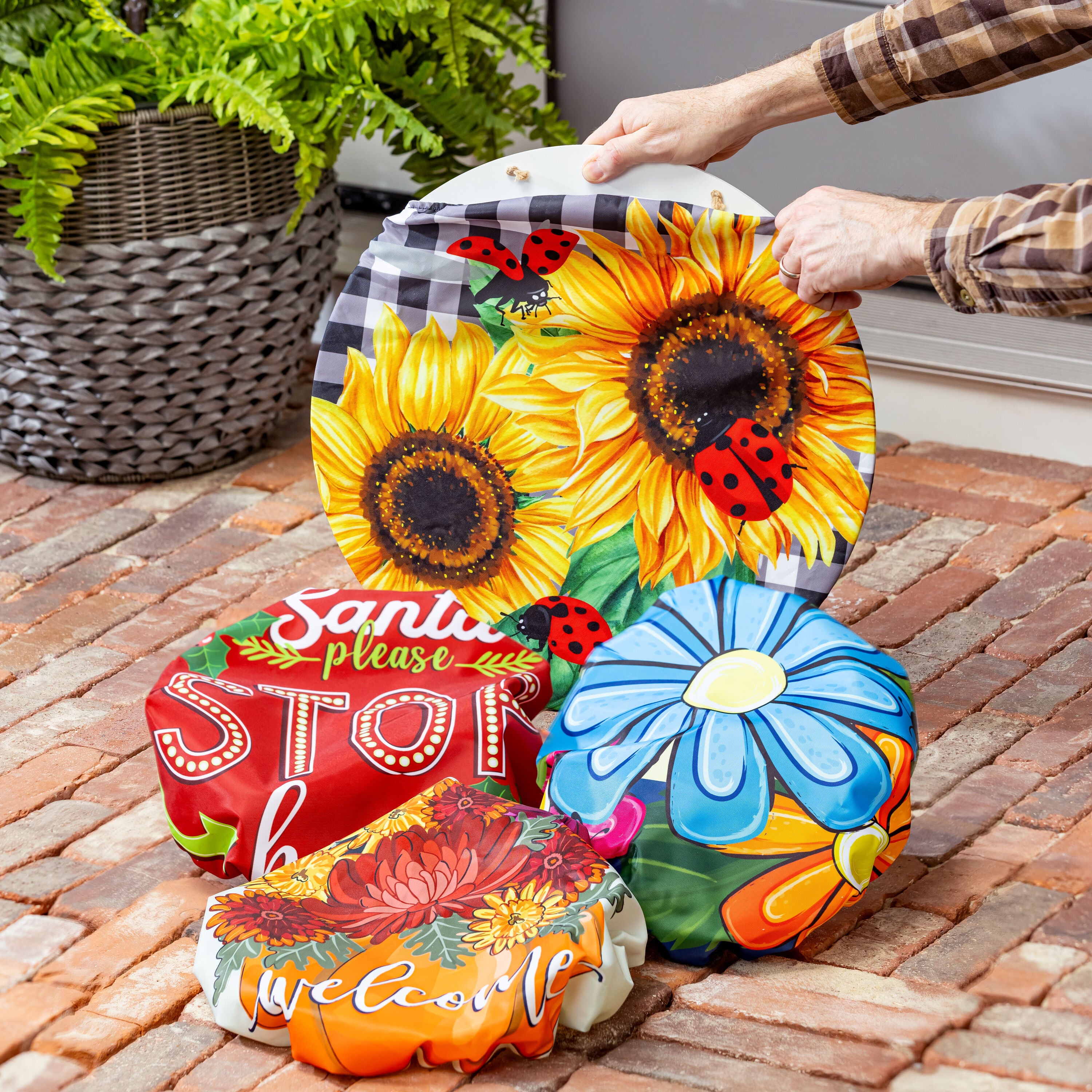 Vibrant Blooms and Holiday Cheer, 4-Season Interchangeable Door