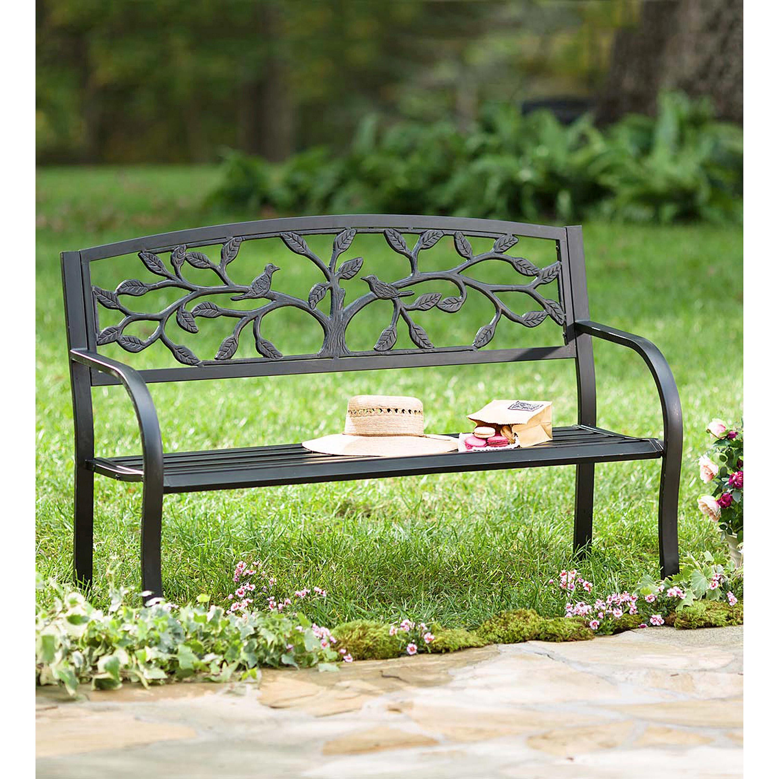 寛平　LOVELOVE GARDEN2体セット Slimline Tree of Life Metal Garden Bench – Plow & Hearth