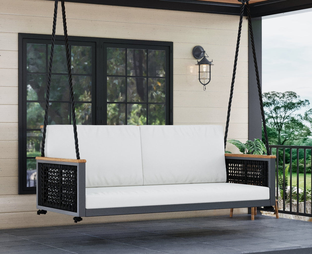 East Green Linden Porch Swing With Cushions