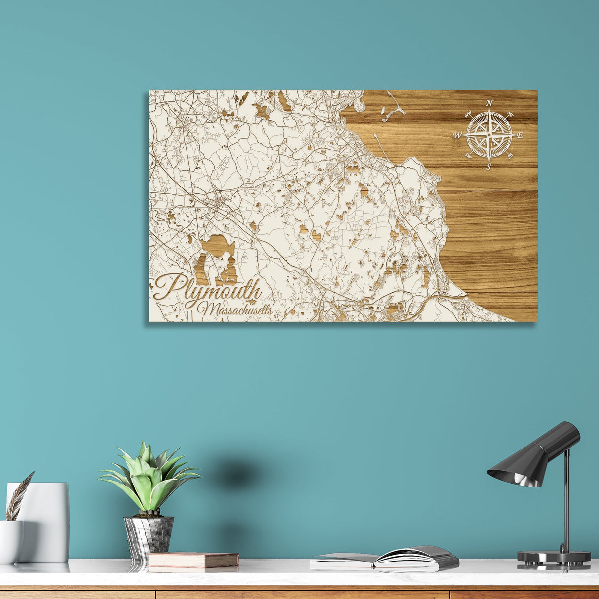 Plymouth, Massachusetts Engraved Map