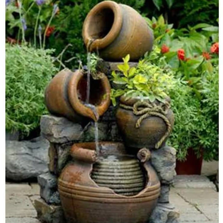 2-in-1 Outdoor Water Fountain Planter