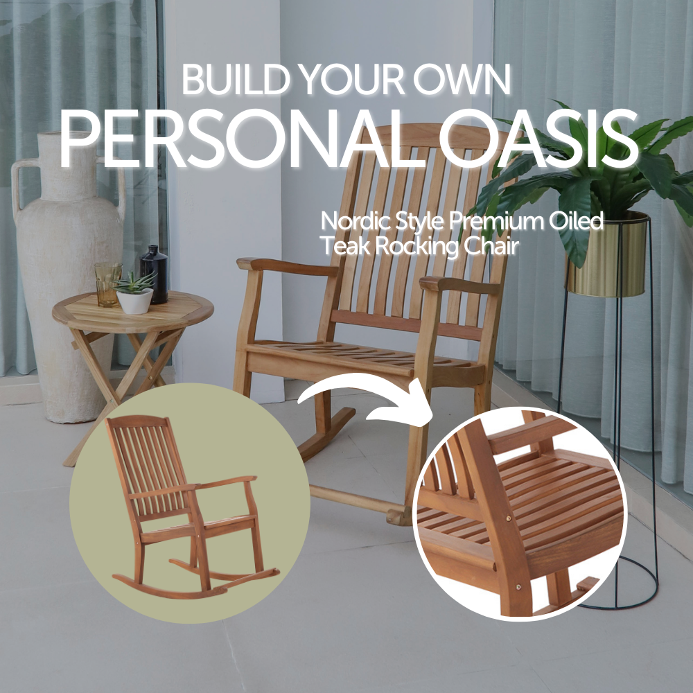 Telluride Oiled Teak Outdoor Patio Rocking Chair