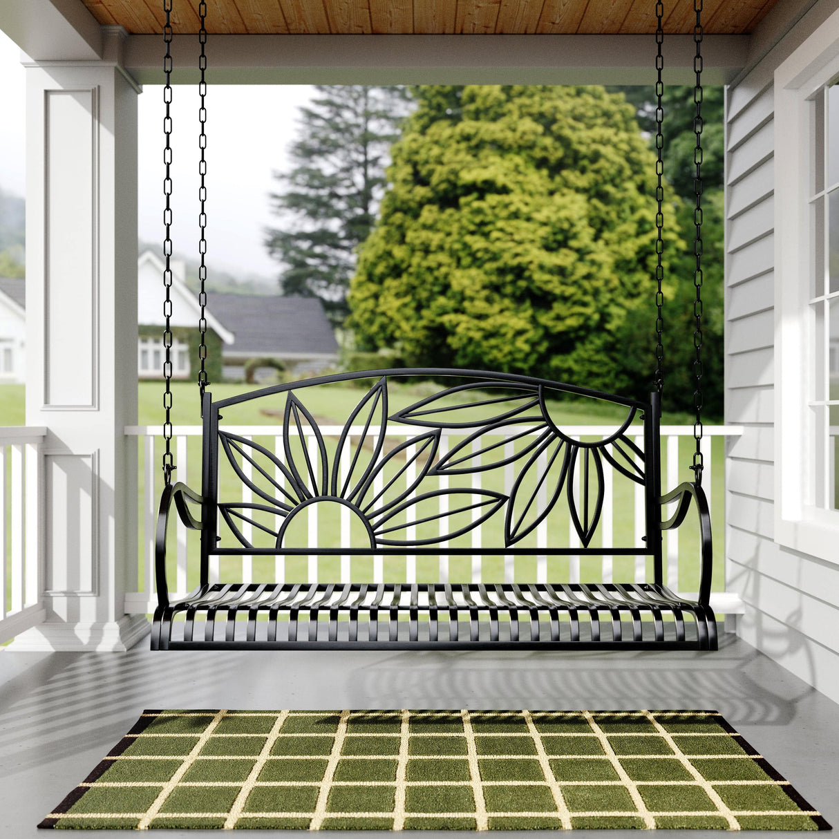 Live Casual Heavy Duty Mariposa Metal Porch Swing