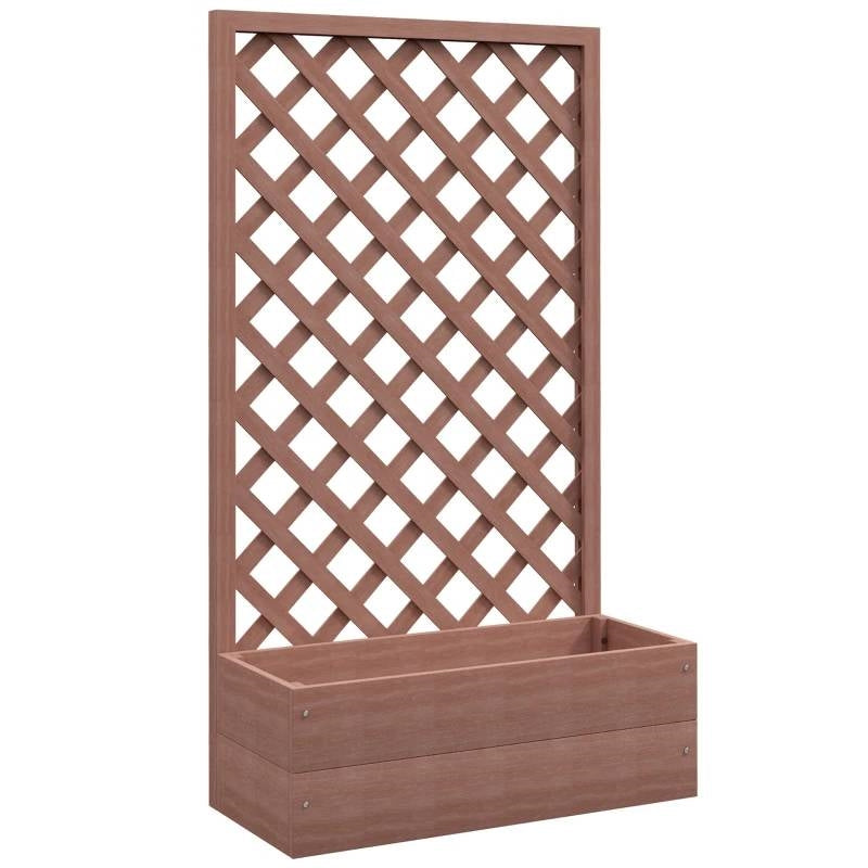 Wood Raised Garden Bed with Lattice Trellis