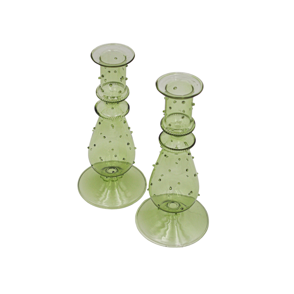 Set of 2 Olive Grove Dotty Candle Holders