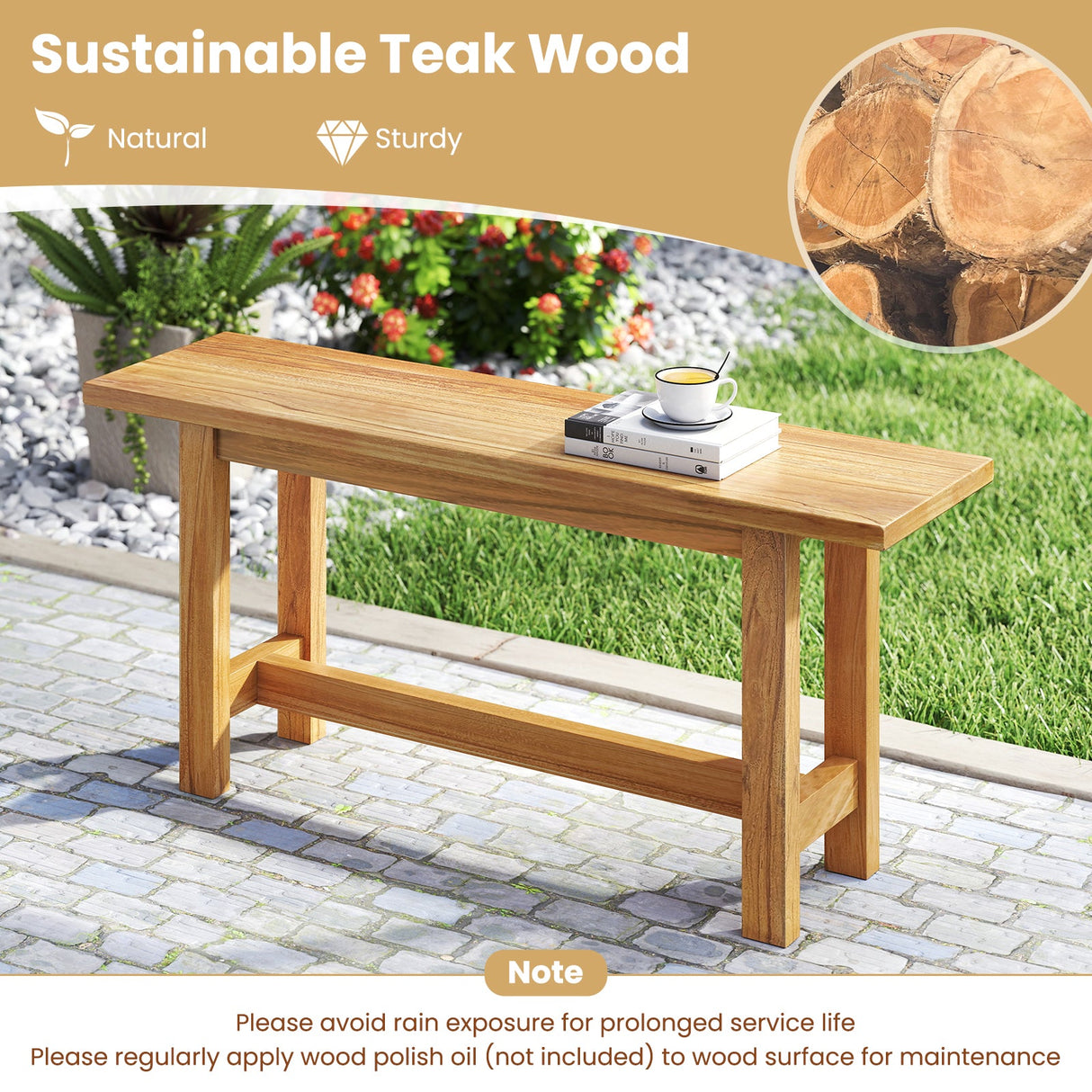 Outdoor Teak Wood Bench