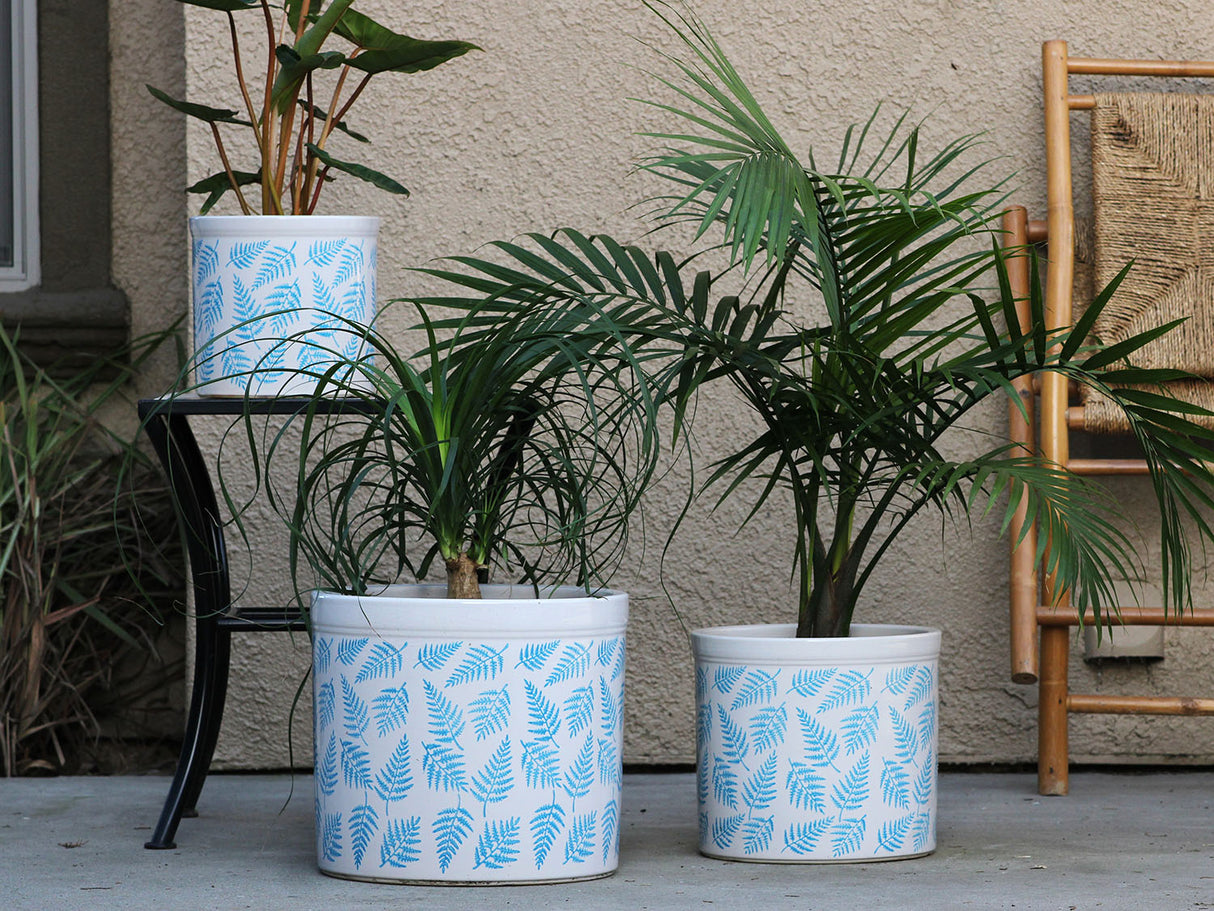 Ceramic Fern Patterned Planters