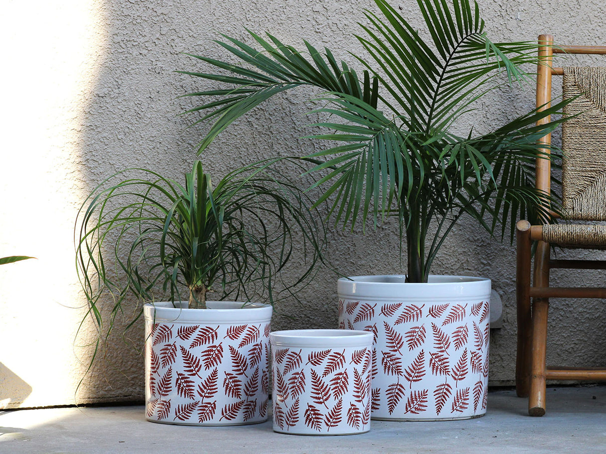 Ceramic Fern Patterned Planters