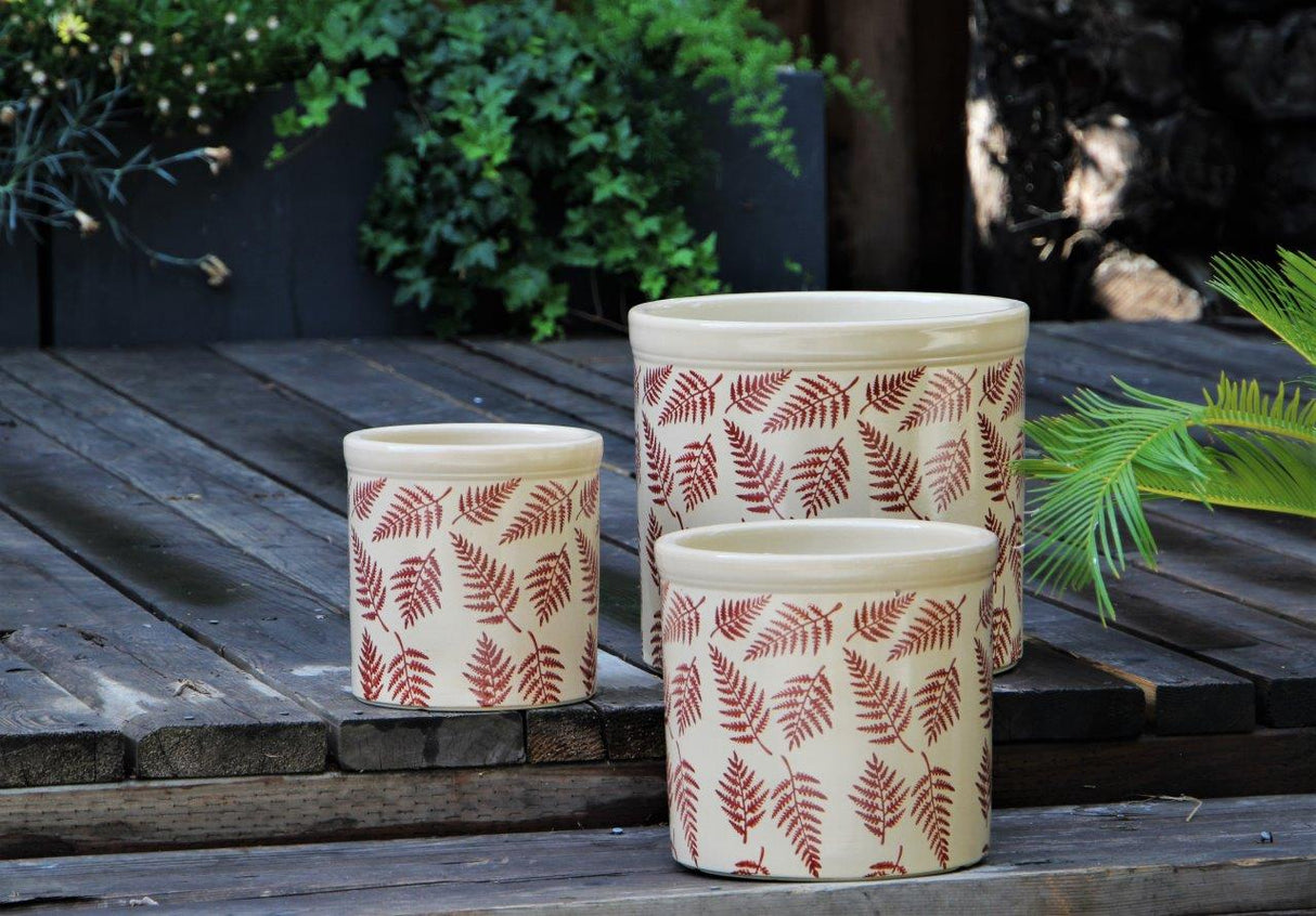 Ceramic Fern Patterned Planters