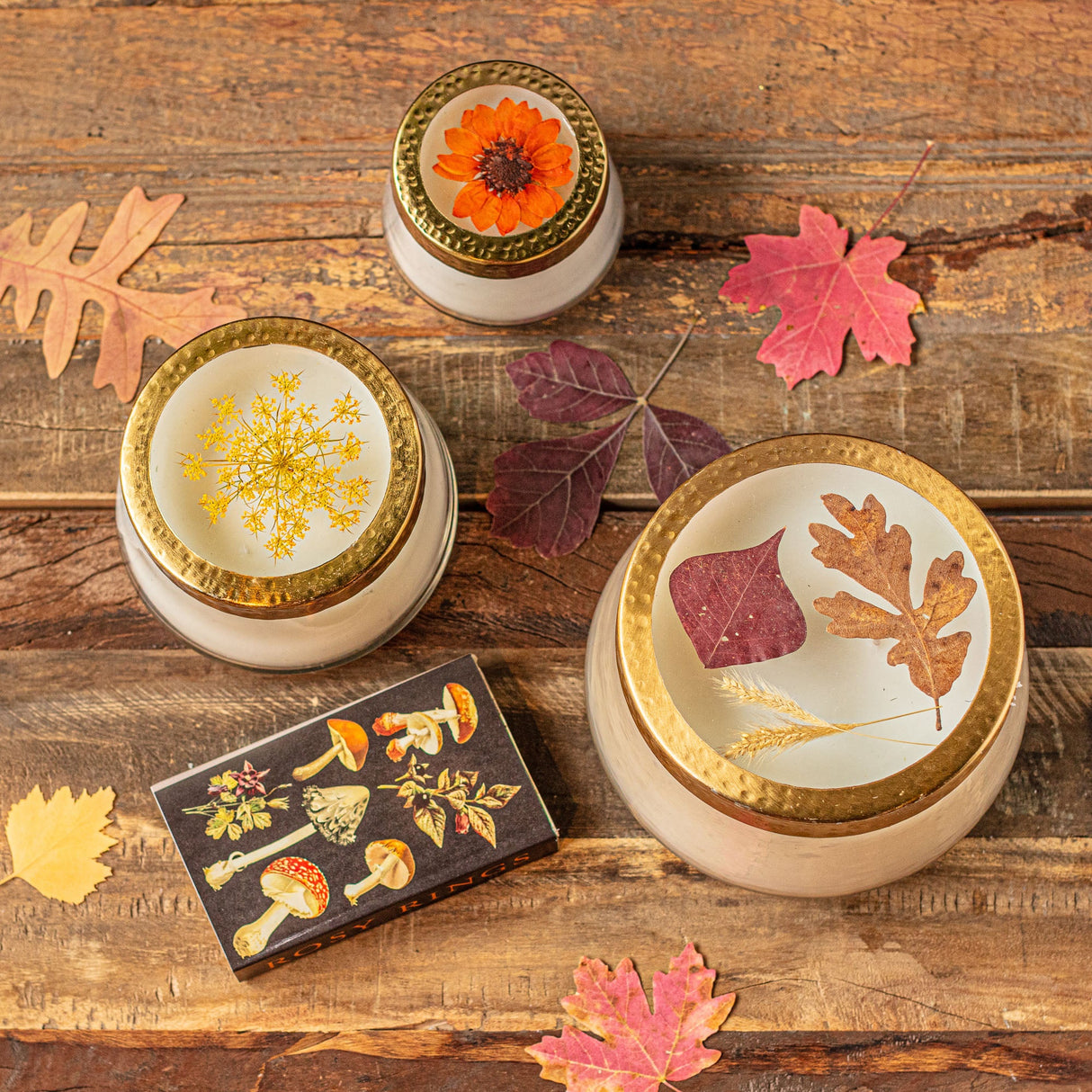 Accent Pressed Floral Candle - Harvest Pumpkin