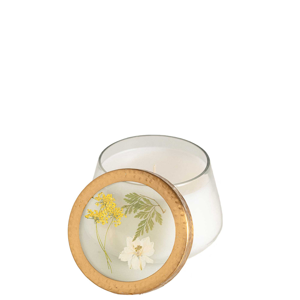 Accent Pressed Floral Candle - Honey Tobacco