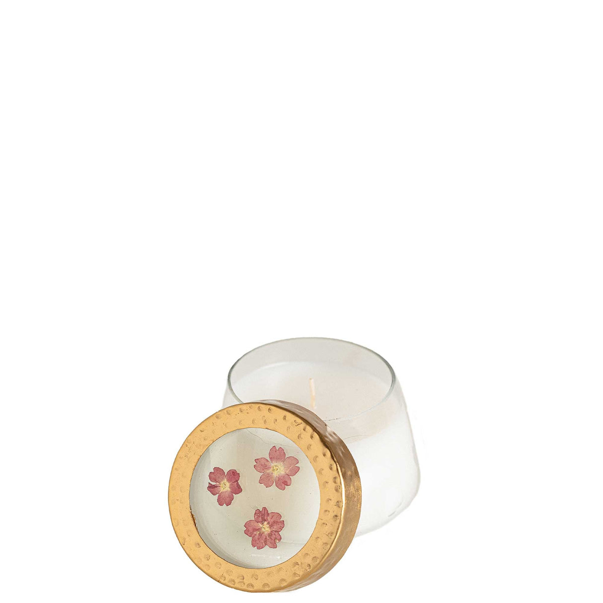 Petite Pressed Floral Candle - Spicy Apple