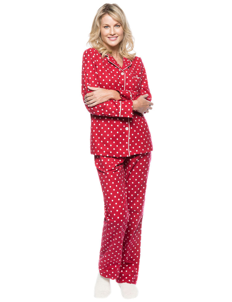 Womens Flannel Pajama Sleepwear Set