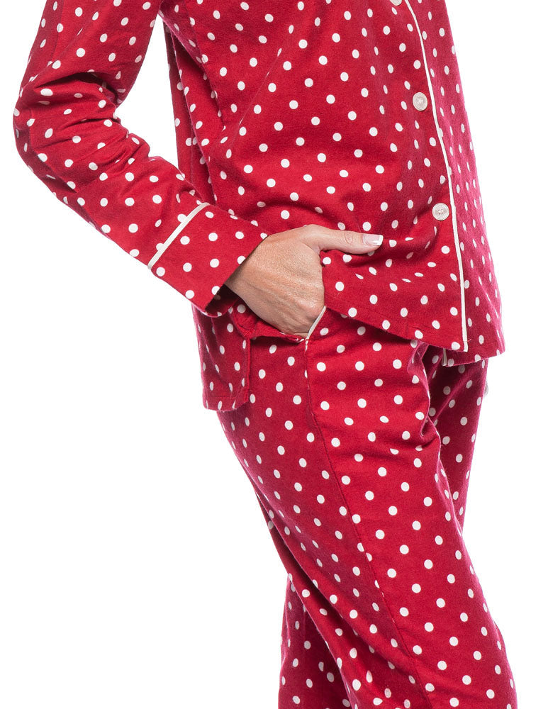 Womens Flannel Pajama Sleepwear Set