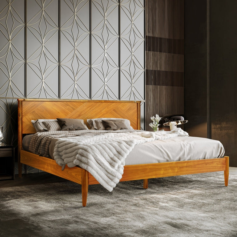 Rorns Panthera Platform Bed Frame With Headboard