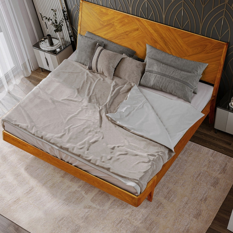 Rorns Gazelle Platform Bed Frame With Headboard