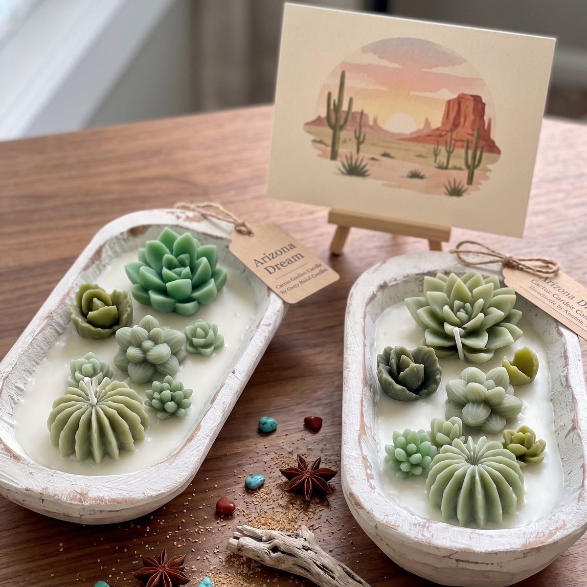 Dough Bowl Candle | Soy Wax Bowl Candle | Cactus Candle