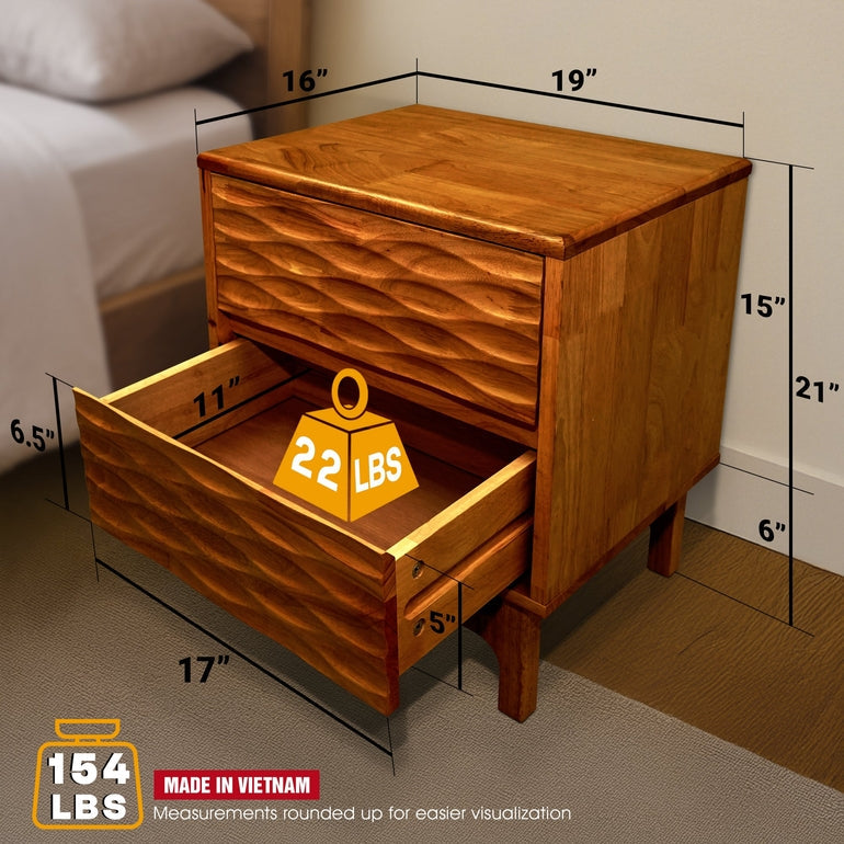 Elara 2 Drawer Nightstand