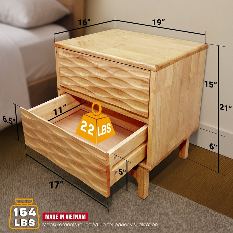 Elara 2 Drawer Nightstand