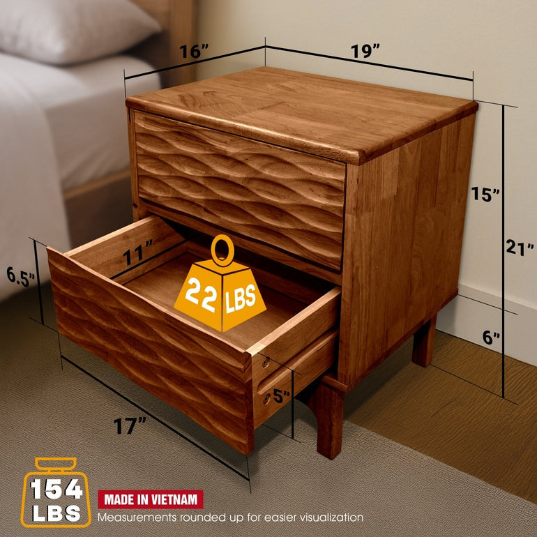 Elara 2 Drawer Nightstand