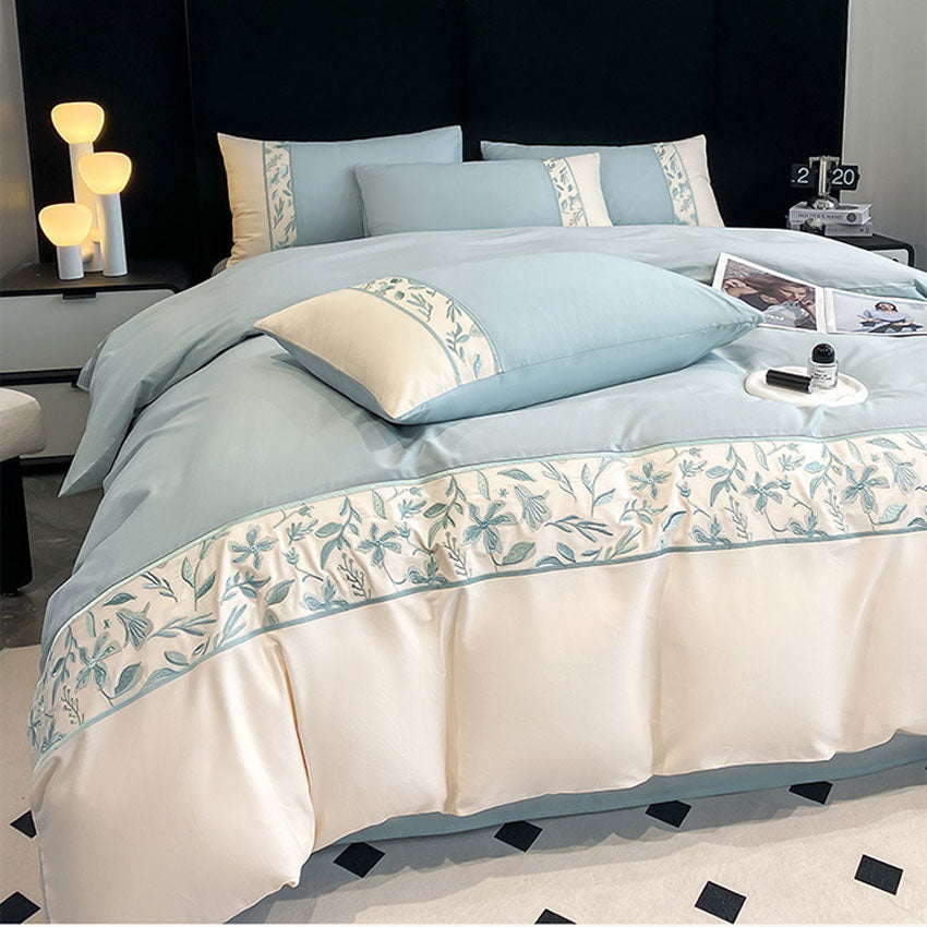 Premium French 100S Long-Staple Cotton Embroidered Bedding Set