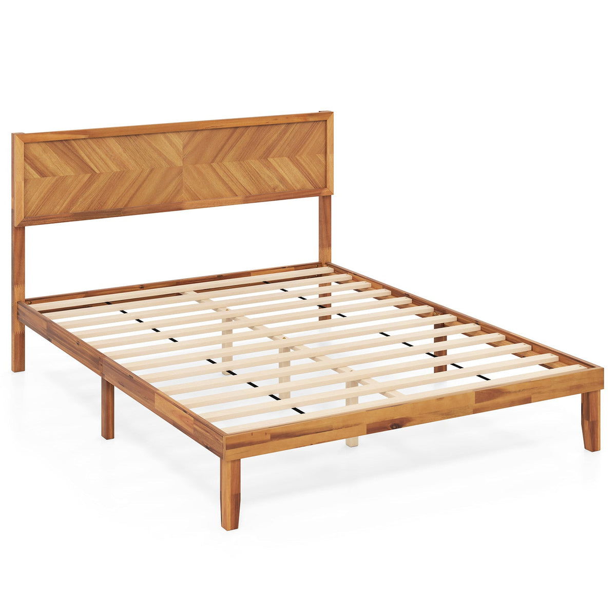 Twin/Full/Queen Size Bed Frame with Headboard and Storage Space