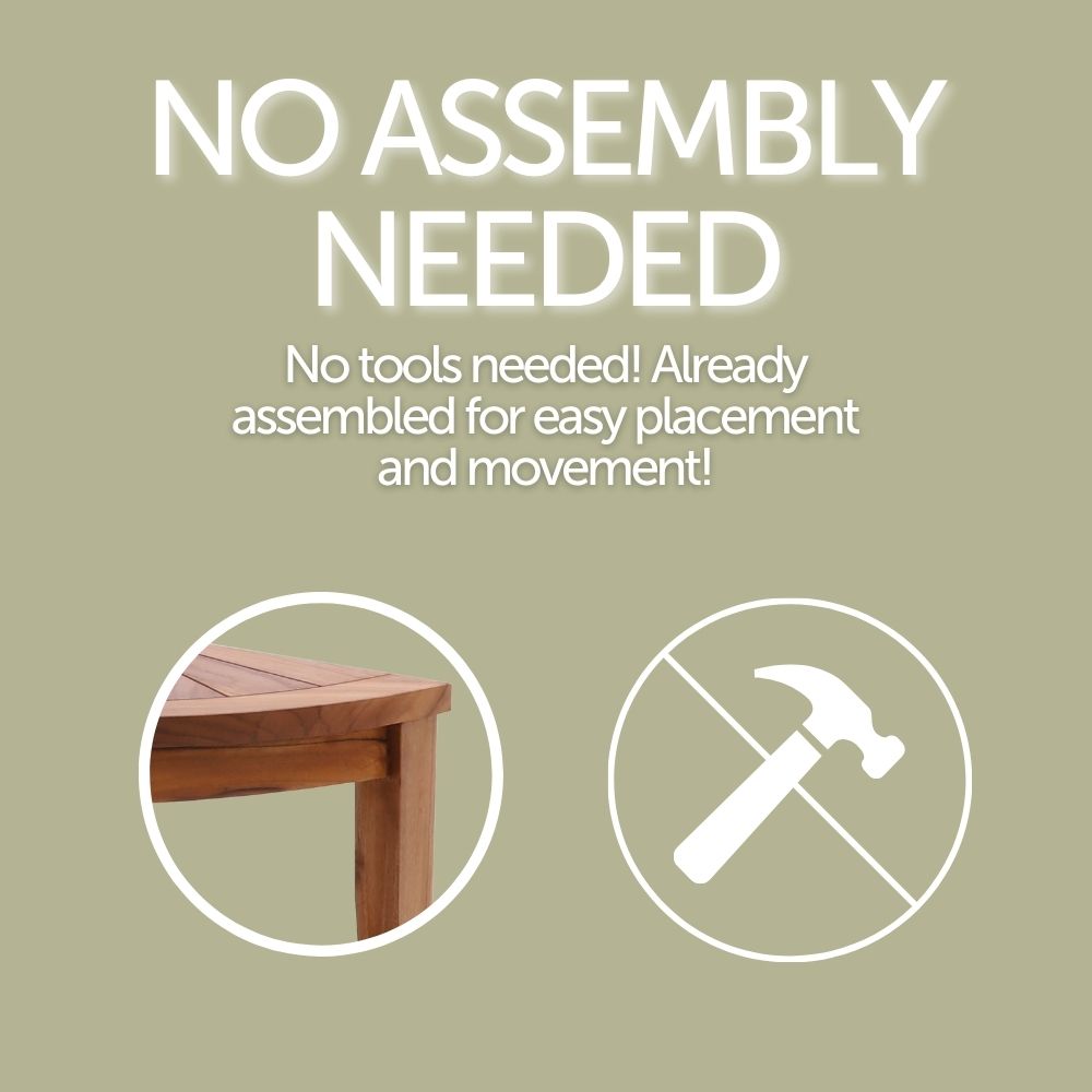 Tanzania Oiled Teak Shower and Bath Corner Stool with Shelf - 17.5"