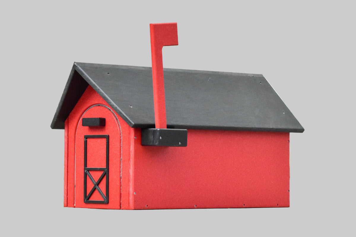 Heavy Duty Handcrafted Poly USPS Mailbox Red/Black