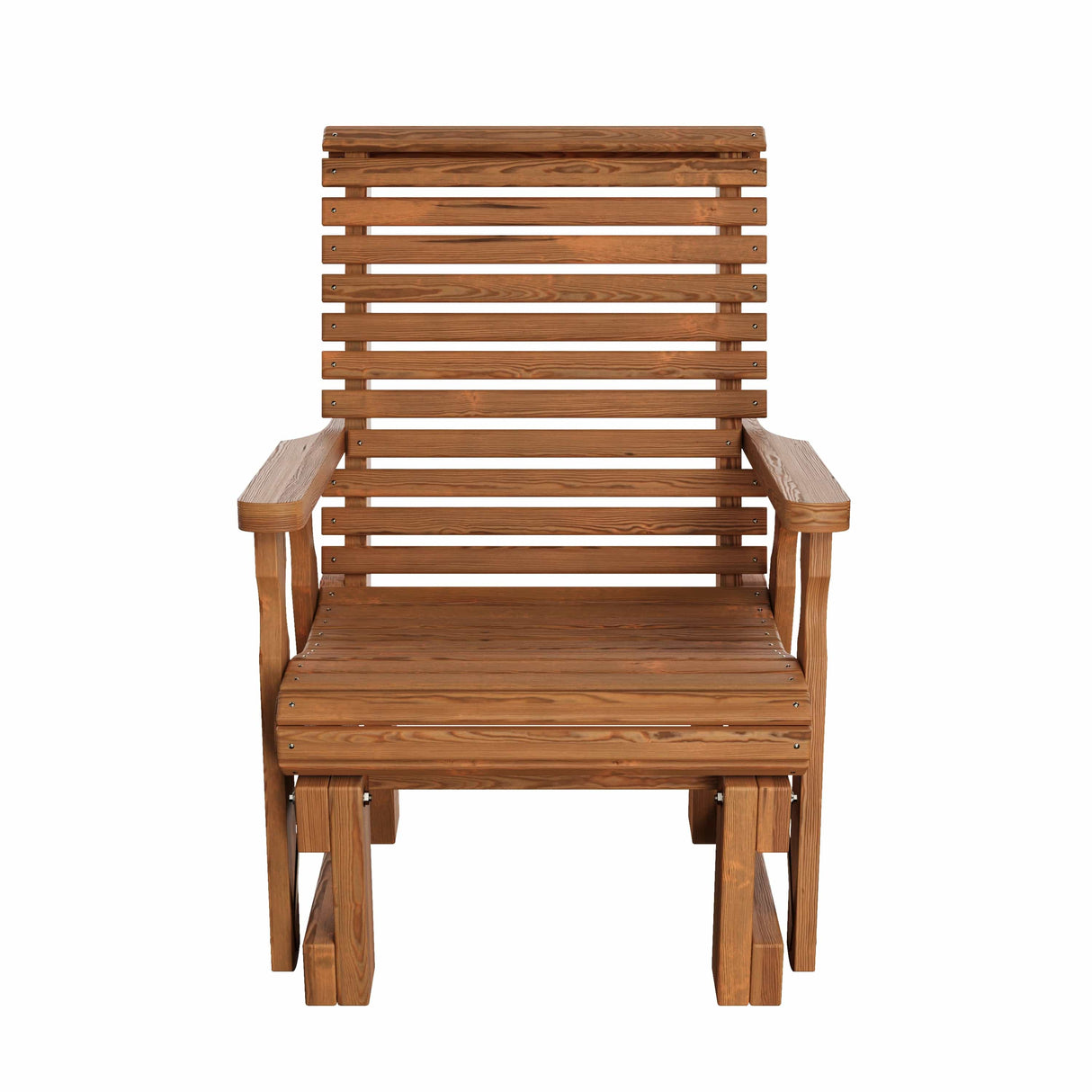 Amish Casual Heavy Duty 600 Lb High Back Roll Back Treated Glider Chair