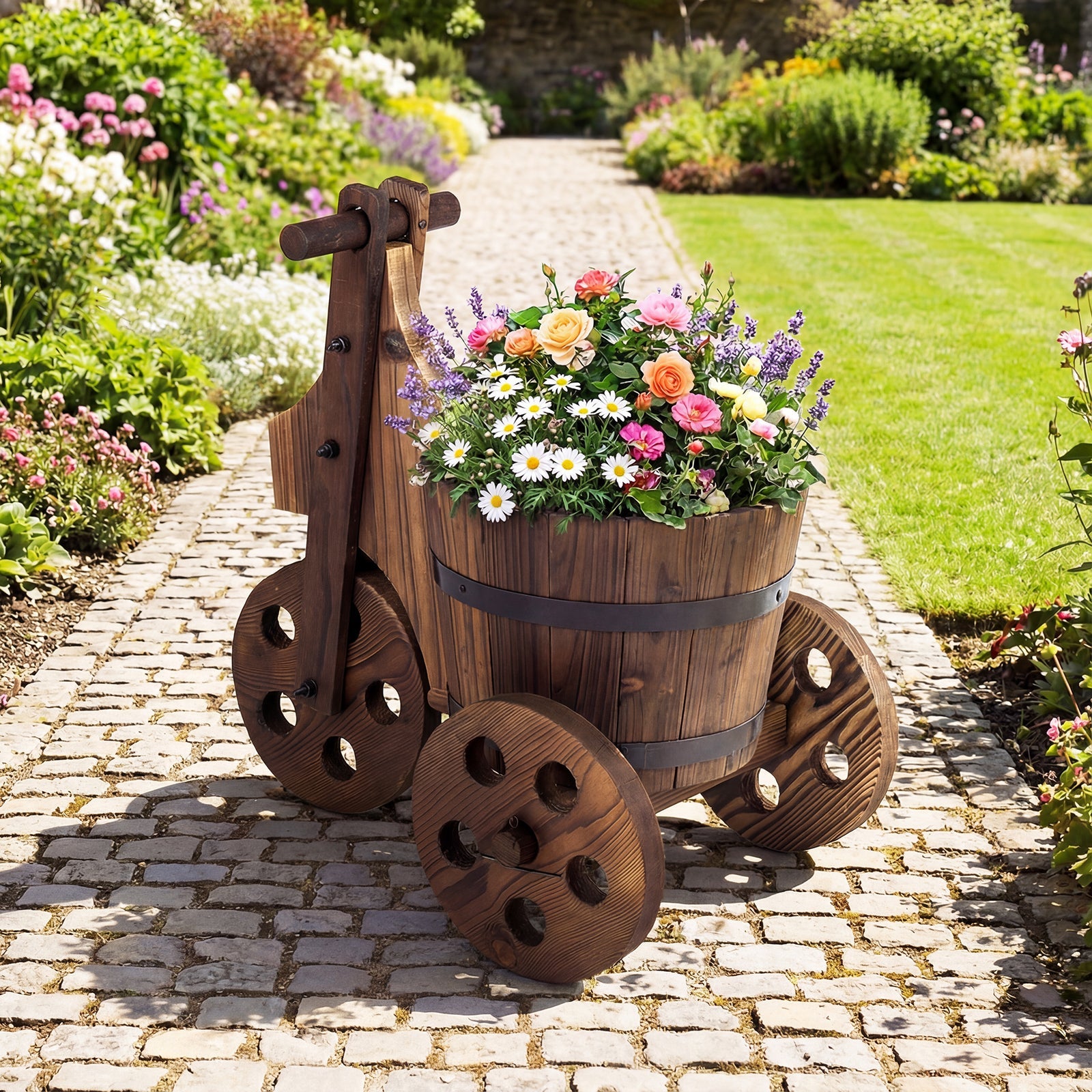 Rustic Wood Tricycle Planter – Plow & Hearth