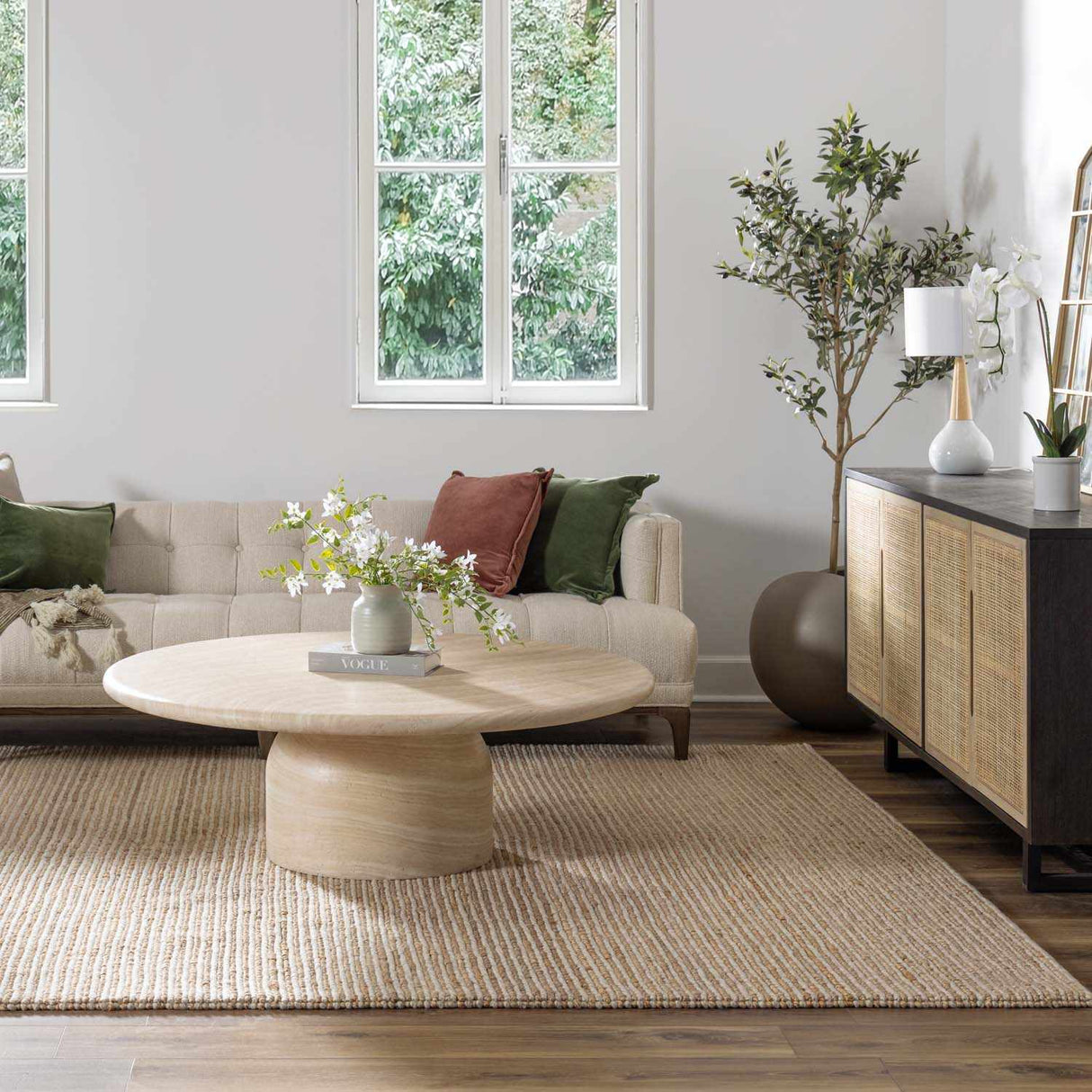 The Merel Hand Woven Rug, Light Brown