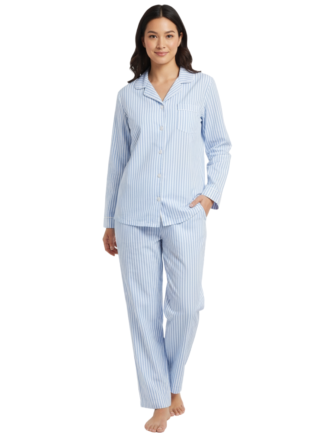Womens Poplin Pajama Set